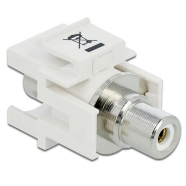 Tulp Keystone module (verzonken) - Tulp (v) | audio links (wit) | wit