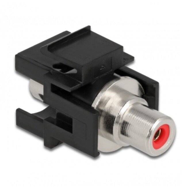 Keystone module Tulp RCA (v) - Tulp RCA (v) audio rechts (rood) verzonken aansluiting / zwart
