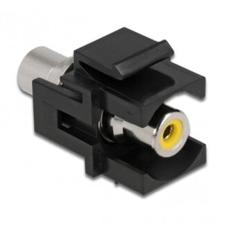 DeLOCK Tulp Keystone module (verzonken) - Tulp (v) | video (geel) | zwart