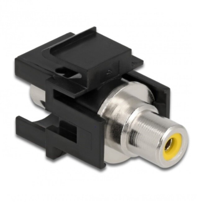 Keystone module Tulp RCA (v) - Tulp RCA (v) video (geel) verzonken aansluiting / zwart