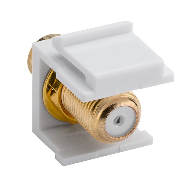 Keystone module F (v) - Tulp RCA (v) audio links (wit) verguld / wit