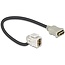HDMI haaks (110° beneden) Keystone module - HDMI (v) | HDMI1.4 (4K 30Hz) | wit | 0,30 meter