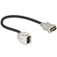 Keystone module HDMI (v) - HDMI (v) 250° haaks met korte kabel - versie 1.4 (4K 30Hz) / wit - 0,30 meter