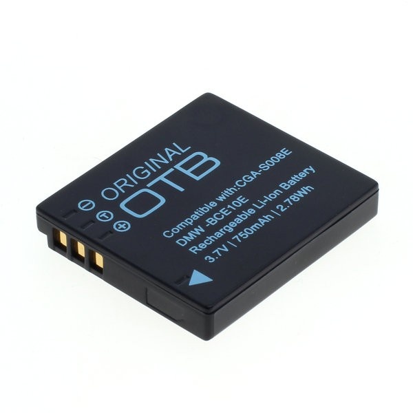 Camera accu compatibel met o.a. Panasonic CGA-S008, DMW-BCE10 en VW-VBJ10 / 750 mAh | OTB