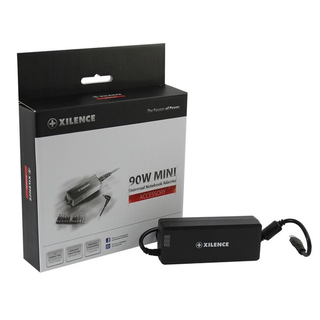 Xilence universele notebook lader 90W met 9 verwisselbare pluggen / zwart