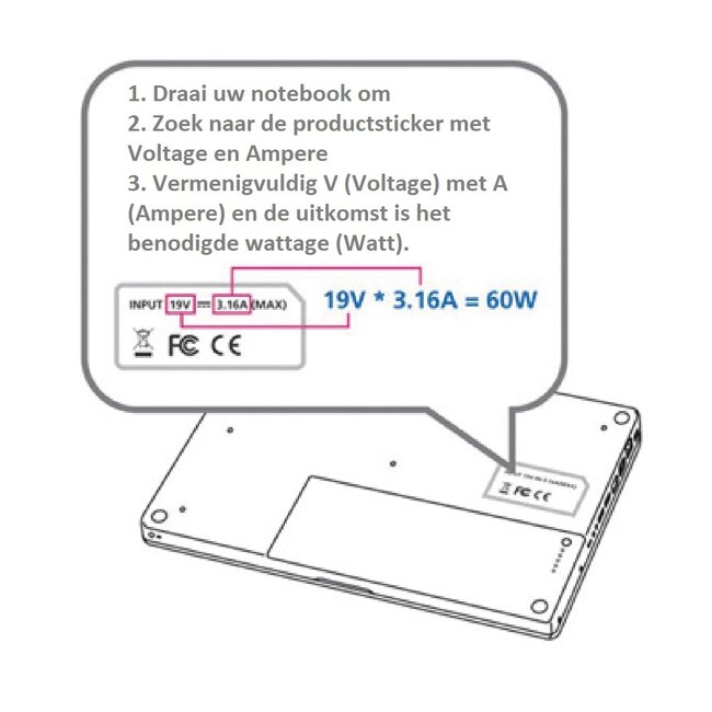 Nedis universele notebook lader 45W met 8 verwisselbare pluggen / zwart