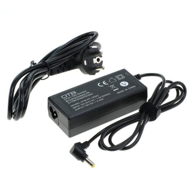 Notebook lader 19V / 3,42A / 65W - 5,5mm x 2,5mm voor o.a. Acer, ASUS, Compaq, Dell, HP, Lenovo, Packard Bell en Toshiba