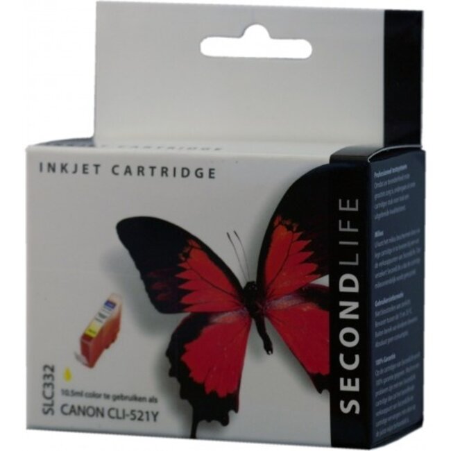 SecondLife inkt cartridge geel voor Canon CLI-521Y
