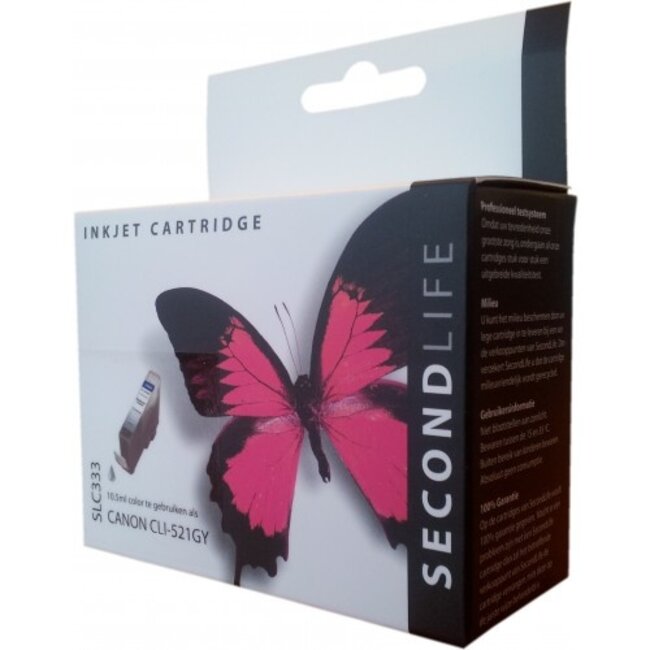SecondLife inkt cartridge grijs voor Canon CLI-521GY