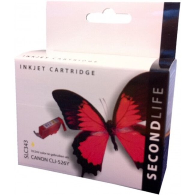 SecondLife inkt cartridge geel voor Canon CLI-526Y