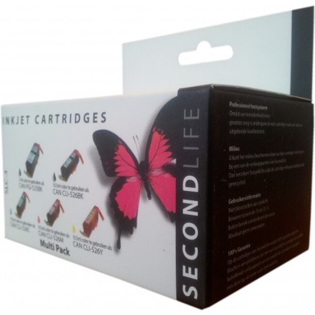 SecondLife Multipack inkt cartridges voor Canon PGI-525 en CLI-526