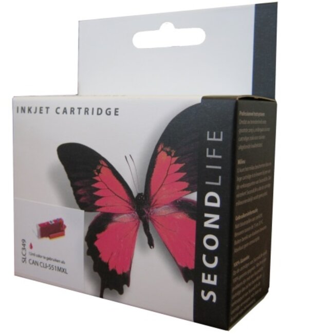 SecondLife inkt cartridge magenta voor Canon CLI-551M XL