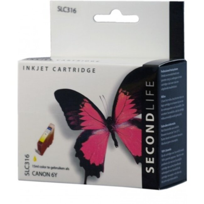 SecondLife inkt cartridge geel voor Canon BCI-3Y XL en BCI-6Y XL