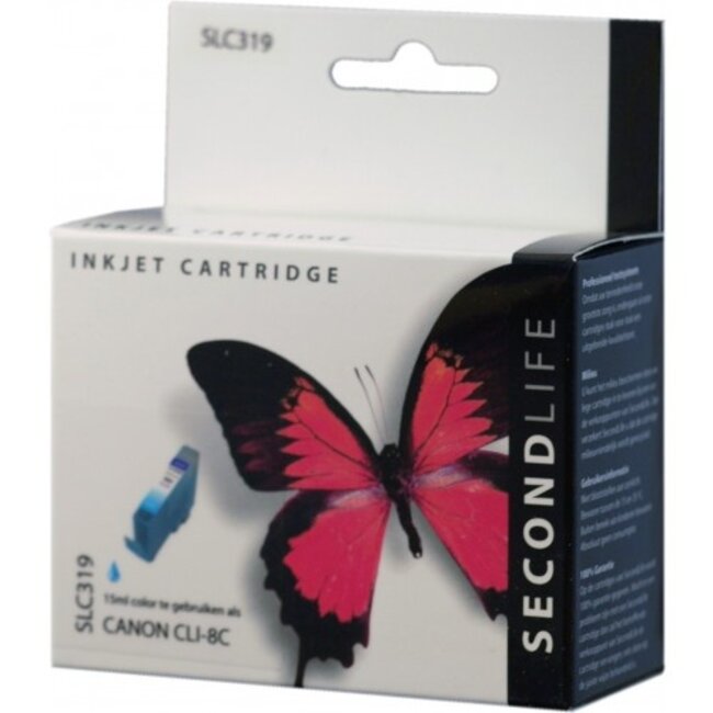 SecondLife inkt cartridge cyaan voor Canon CLI-8C