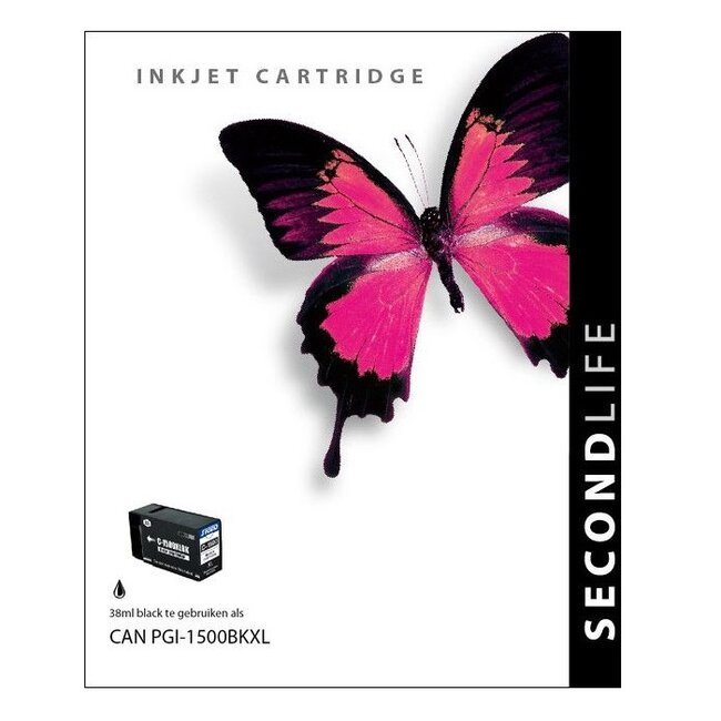 SecondLife inkt cartridge zwart voor Canon PGI-1500XL BK