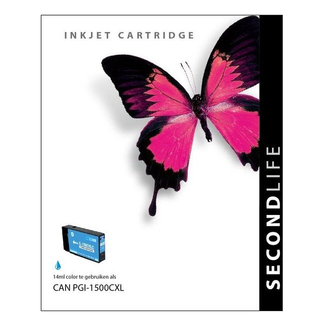 SecondLife inkt cartridge cyaan voor Canon PGI-1500XL C