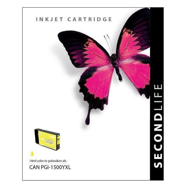 SecondLife inkt cartridge geel voor Canon PGI-1500XL Y