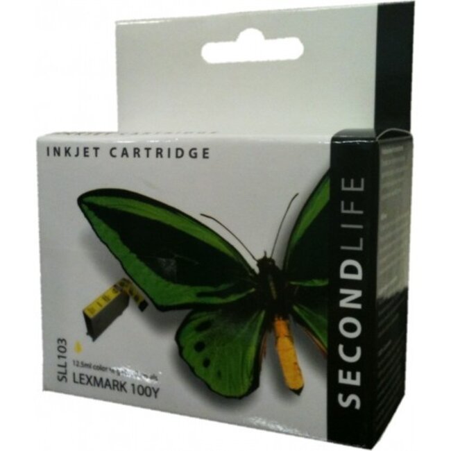 SecondLife inkt cartridge geel voor Lexmark 100