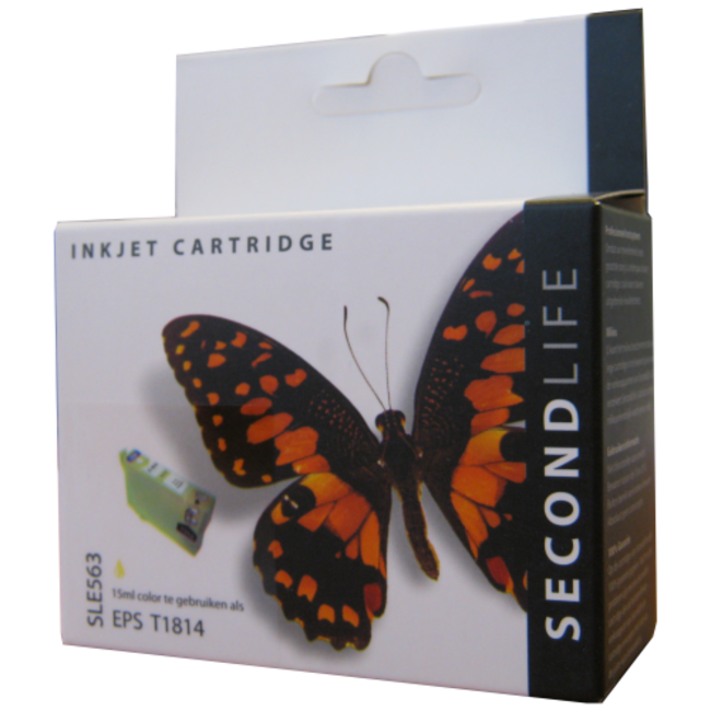 SecondLife inkt cartridge geel voor Epson T1814 (18 XL)