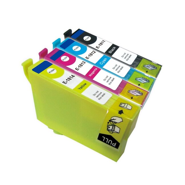 SecondLife Multipack inkt cartridges T1816 voor Epson T1811, T1812, T1813 en T1814 (18 XL)