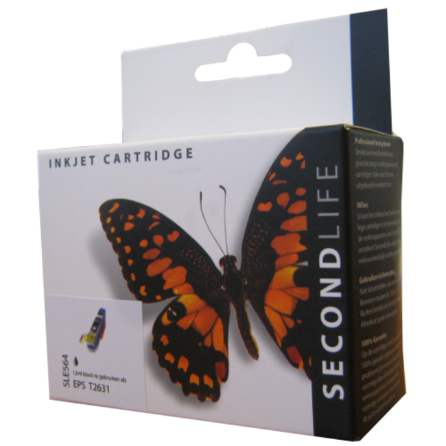 SecondLife inkt cartridge zwart voor Epson T2631 (26 XL)