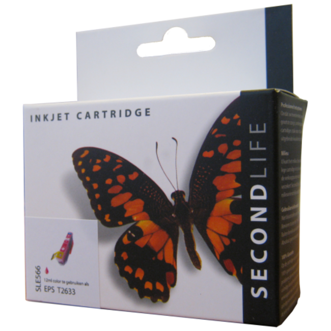 SecondLife inkt cartridge magenta voor Epson T2633 (26 XL)