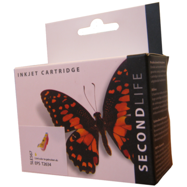 SecondLife inkt cartridge geel voor Epson T2634 (26 XL)