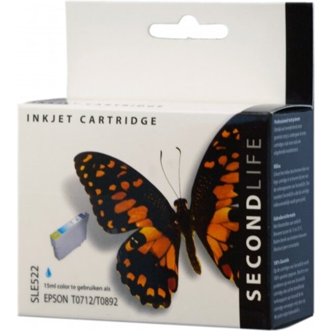 SecondLife inkt cartridge cyaan voor Epson T0712