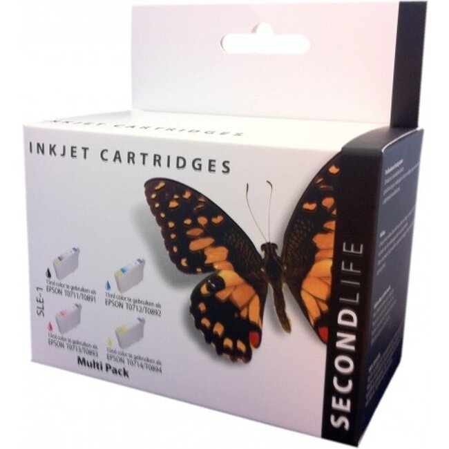 SecondLife Multipack inkt cartridges T0715 voor Epson T0711, T0712, T0713 en T0714