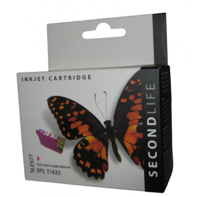SecondLife inkt cartridge magenta voor Epson T1633 (16 XL)