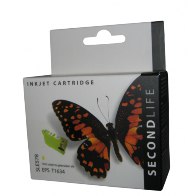 SecondLife inkt cartridge geel voor Epson T1634 (16 XL)