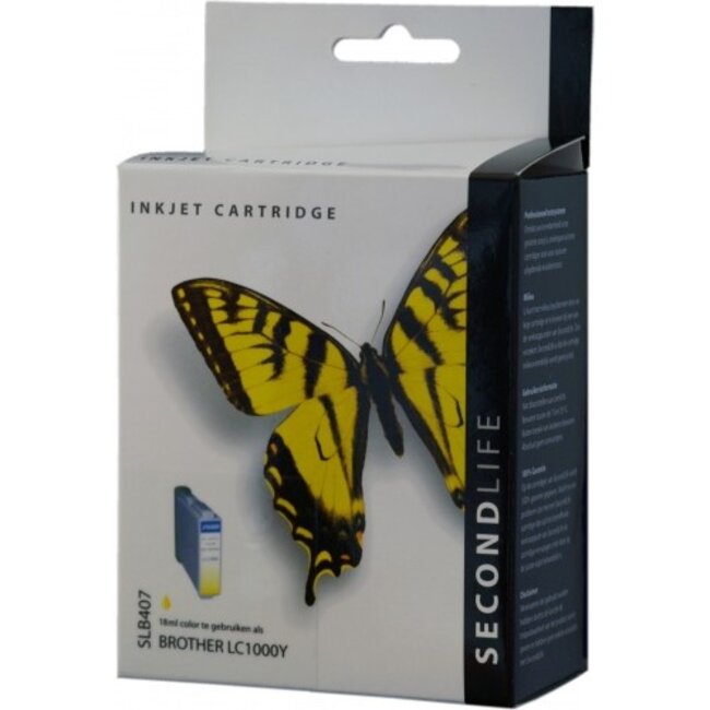 SecondLife inkt cartridge magenta voor Brother LC-970Y en LC1000Y