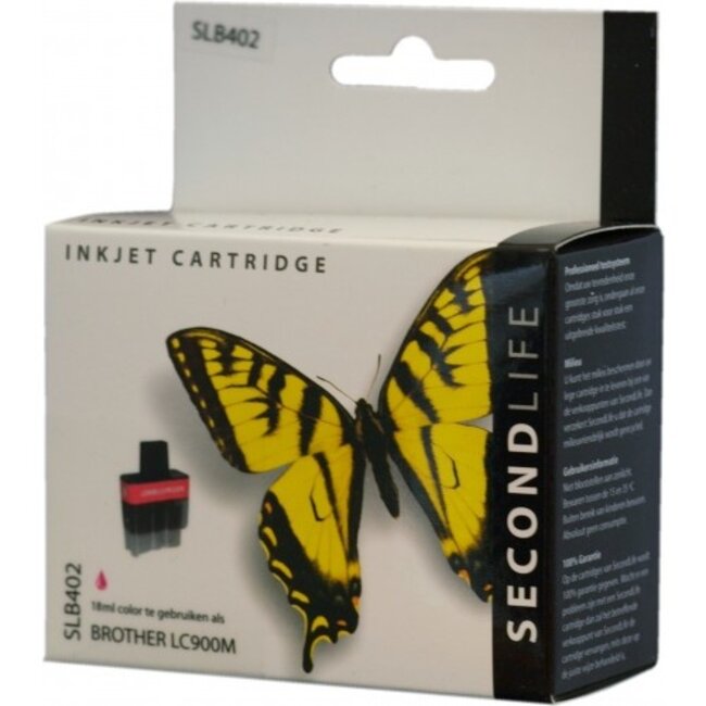 SecondLife inkt cartridge magenta voor Brother LC-900Y