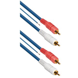 MaxTrack Tulp stereo audio kabel met remote draad - verguld - 5 meter