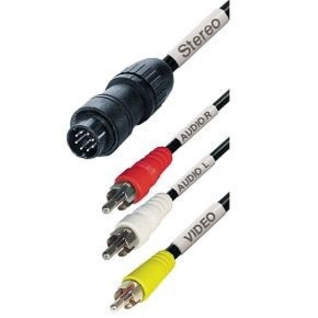 DIN 8pins Movieplug - Composiet 3RCA - 2 meter