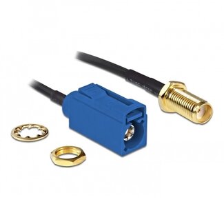 DeLOCK Fakra C (v) - SMA (v) adapter kabel - RG174 - 50 Ohm / zwart - 0,20 meter