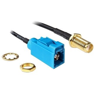 DeLOCK Fakra Z (v) - SMA (v) adapter kabel - RG174 - 50 Ohm / zwart - 0,20 meter