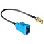 Fakra Z (v) - SMA (v) adapter kabel - RG174 - 50 Ohm / zwart - 0,20 meter