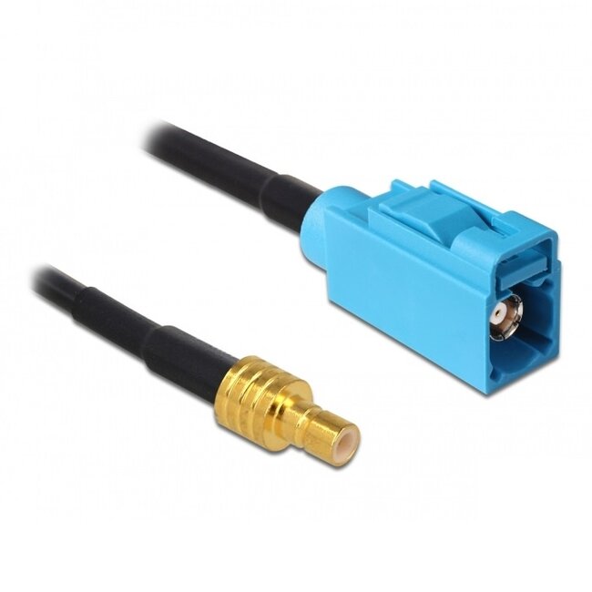 Fakra Z (v) - SMB (v) adapter kabel - RG174 - 50 Ohm / zwart - 3 meter