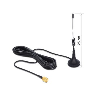 DeLOCK GSM / UMTS Antenne met SMA (m) connector - 3 dBi - 2 meter