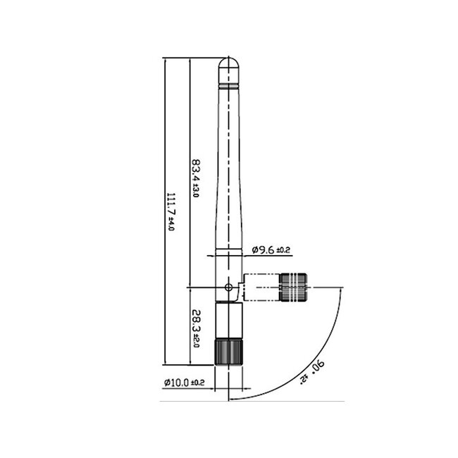 WLAN IEEE 802.11 ac/a/b/g/n Antenne met SMA-RP (m) connector - 2 dBi