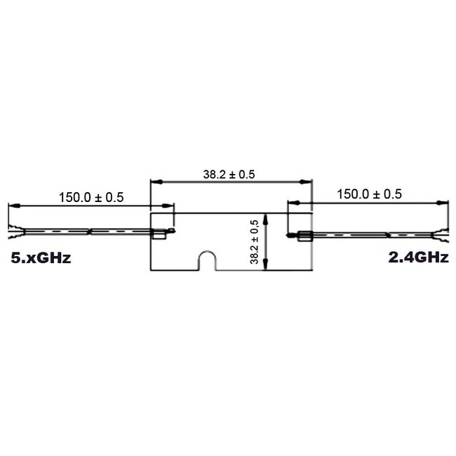 WLAN IEEE 802.11 ac/a/h/b/g/n Twin PCB Antenne met MHF IPEX (v) connector - 3 - 5 dBi - 0,15 meter