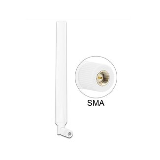 DeLOCK LTE (4G) antenne - omnidirectioneel - SMA (m) - 0-4 dBi / wit
