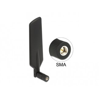 DeLOCK LTE (4G) en WLAN WiFi 5 2.4/5 GHz antenne - omnidirectioneel - SMA (m) - 1-4 dBi / zwart