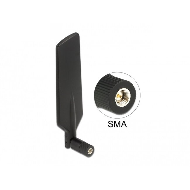 LTE (4G) en WLAN WiFi 5 2.4/5 GHz antenne - omnidirectioneel - SMA (m) - 1-4 dBi / zwart