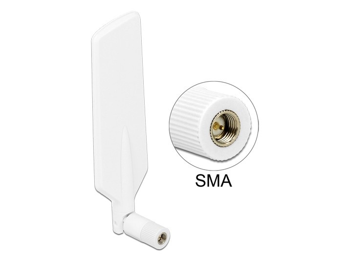 LTE (4G) en WLAN WiFi 5 2.4/5 GHz antenne - omnidirectioneel - SMA (m) - 1-4 dBi / wit