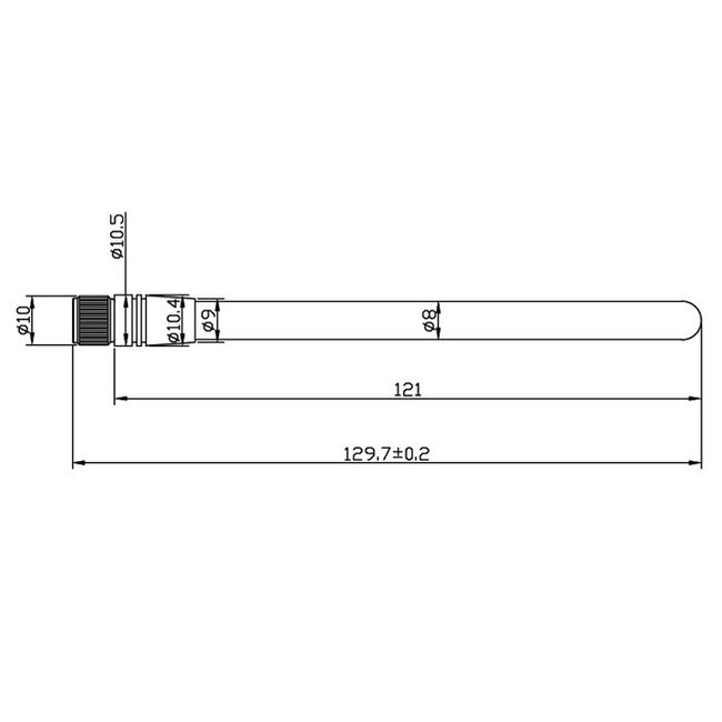 ZigBee 868 MHz Antenne met SMA-RP (m) connector - 2 dBi
