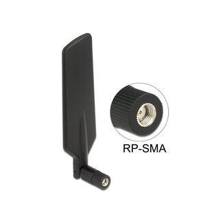 DeLOCK LTE WLAN Dual Band Antenne met SMA-RP (m) connector - 1 - 4 dBi - zwart