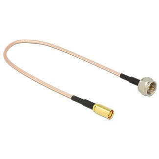 DeLOCK SMB (m) - F (m) adapter - RG316 - 50 Ohm / transparant - 0,25 meter
