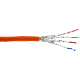 InLine S/FTP CAT7a 10 Gigabit 1200 MHz netwerkkabel met vaste aders - AWG23 - LSZH / oranje - 50 meter